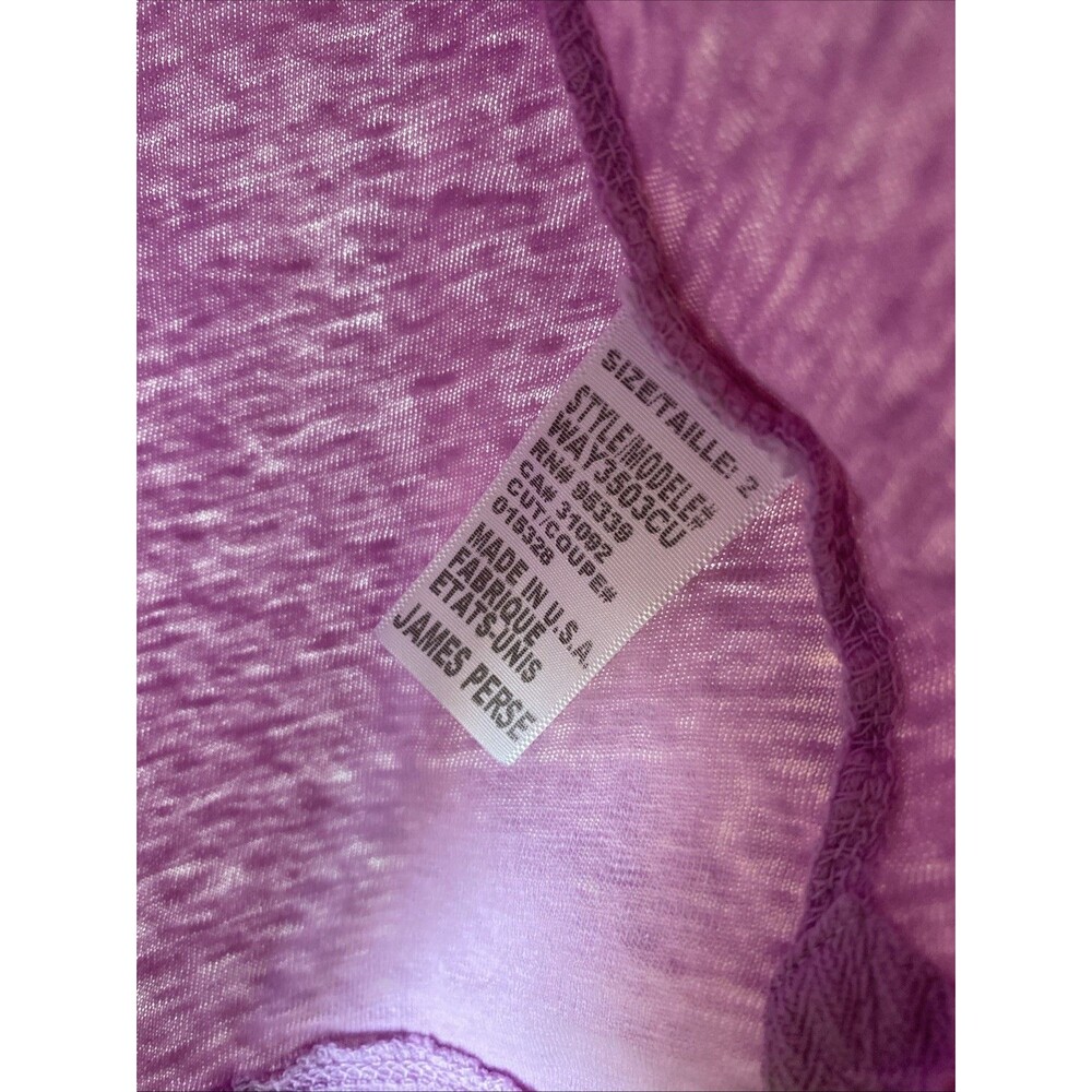 James Perse Standard T Shirt Women’s Size 2 Short Sleeve Scoop Neck Lilac - Picture 5 of 11